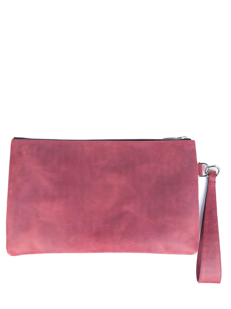 Клатч L МАЛИНА кожаный