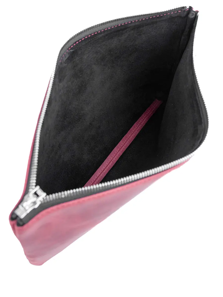 Клатч L МАЛИНА кожаный