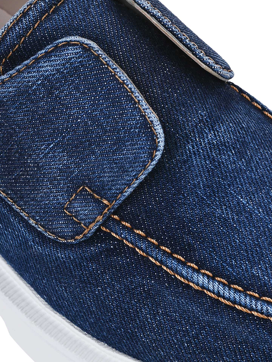 Лоферы джинсовые