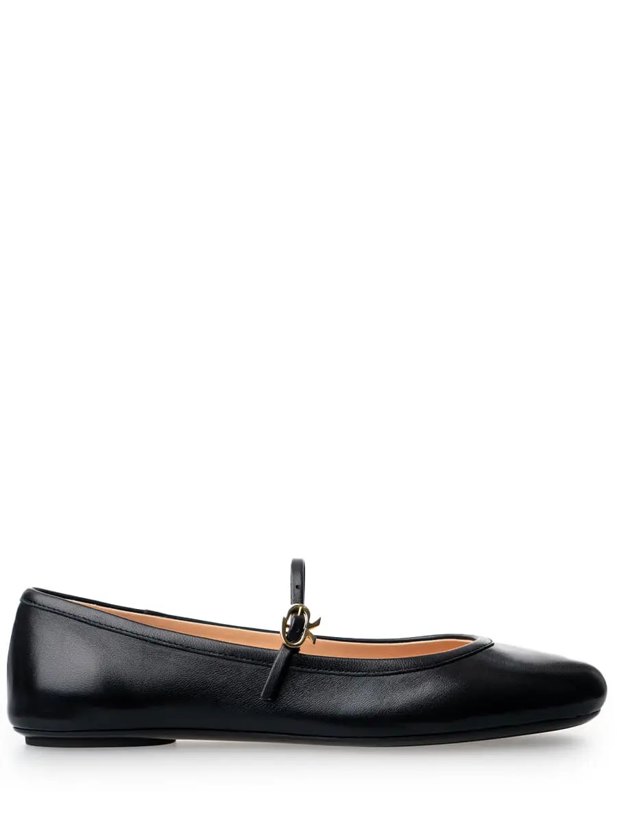 Балетки кожаные