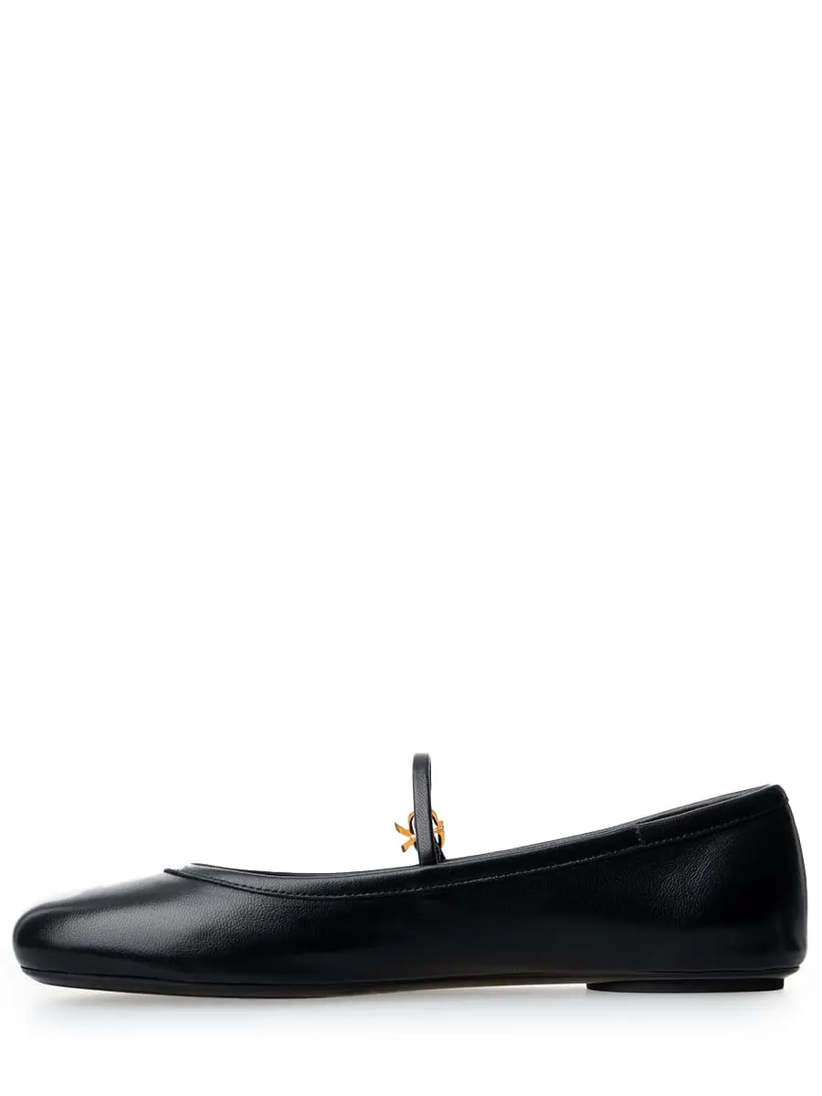 Балетки кожаные