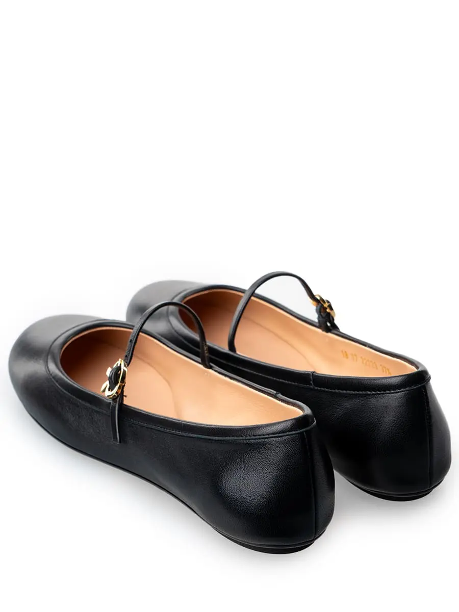 Балетки кожаные