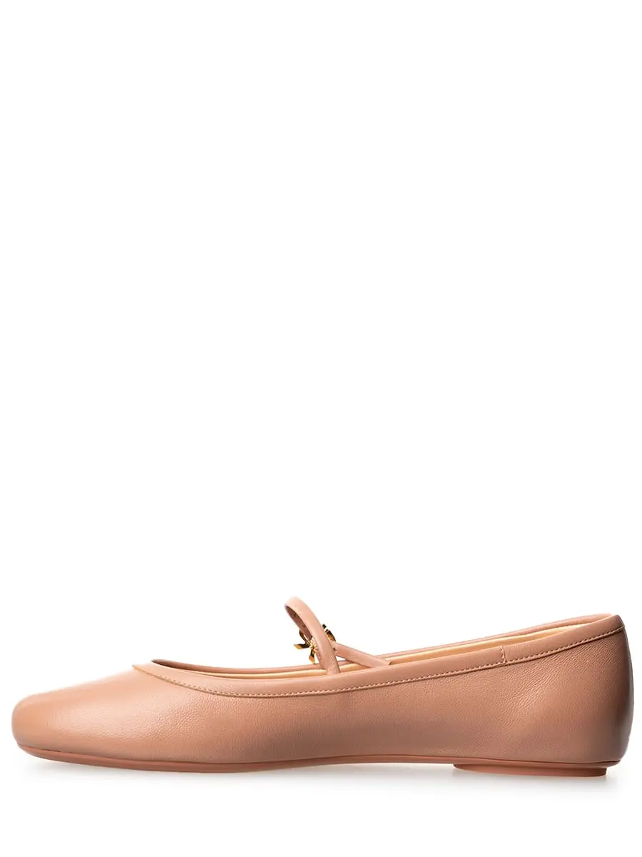 Балетки кожаные