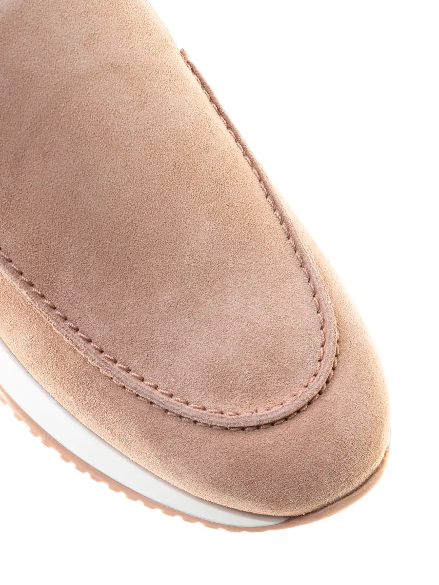 Слипоны замшевые