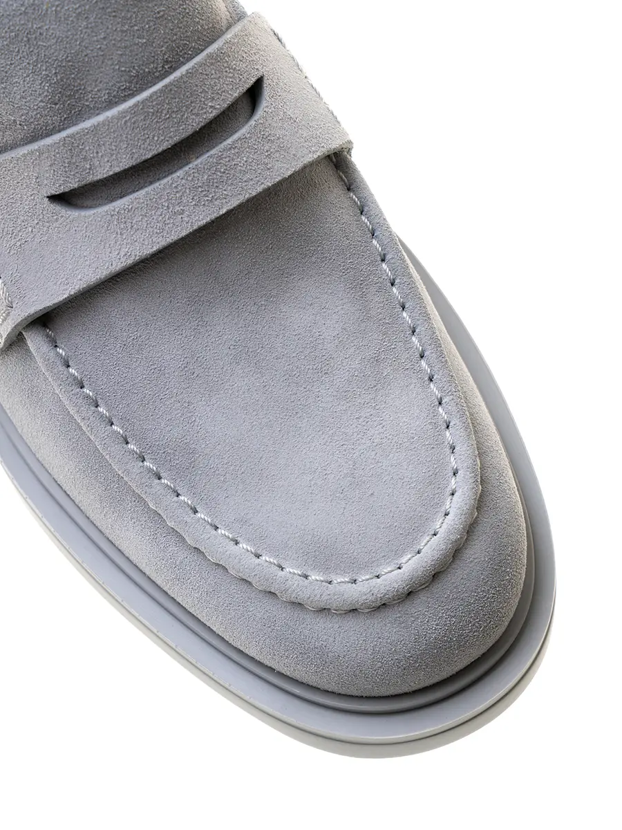 Лоферы замшевые