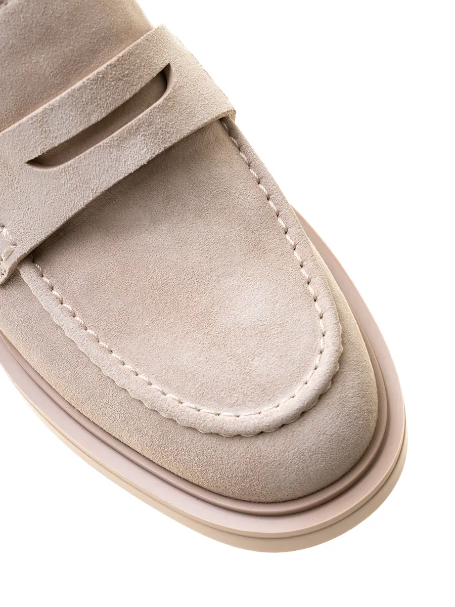 Лоферы замшевые