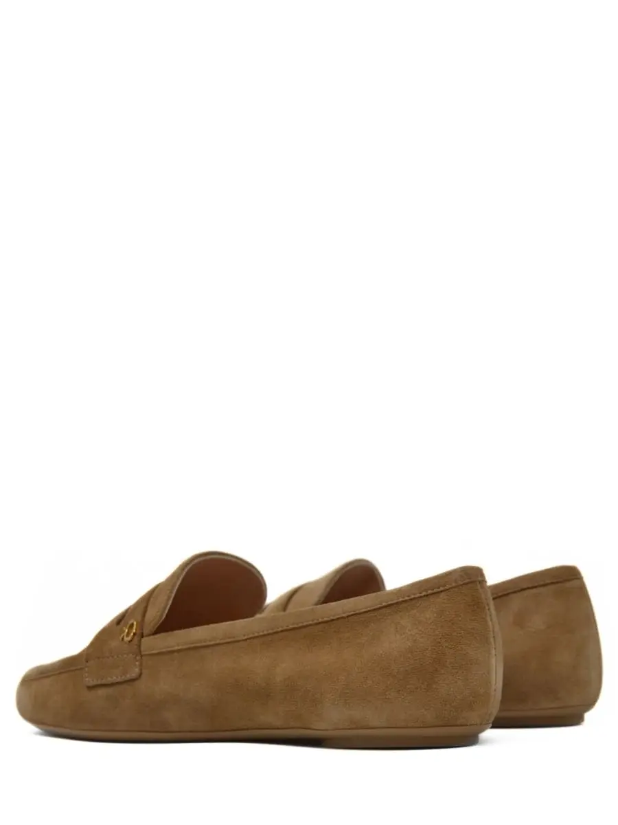 Лоферы замшевые