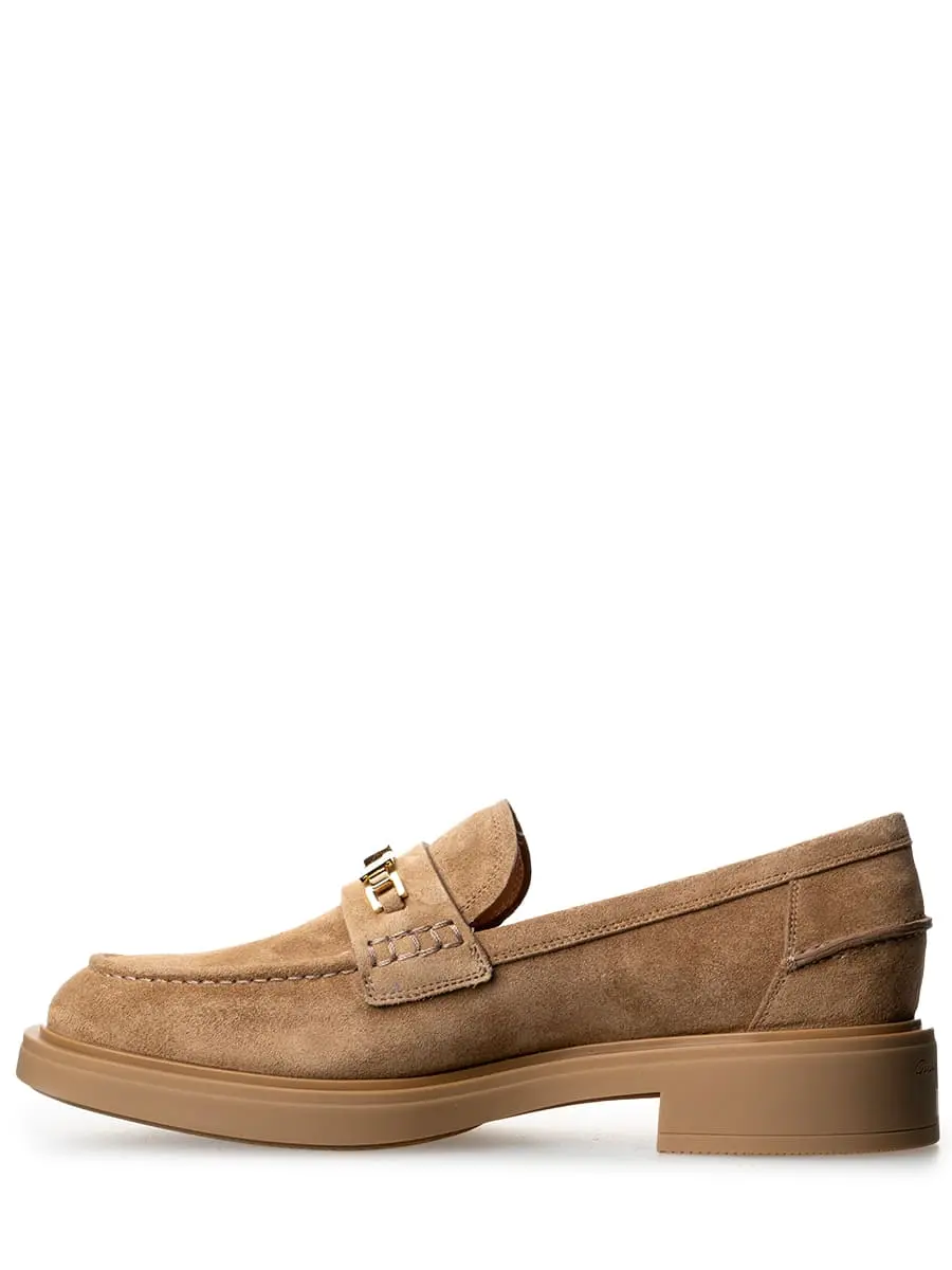 Лоферы замшевые