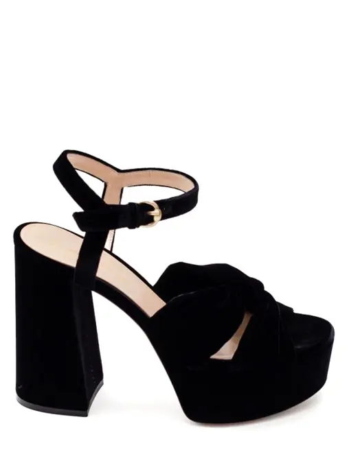 Босоножки бархатные GIANVITO ROSSI