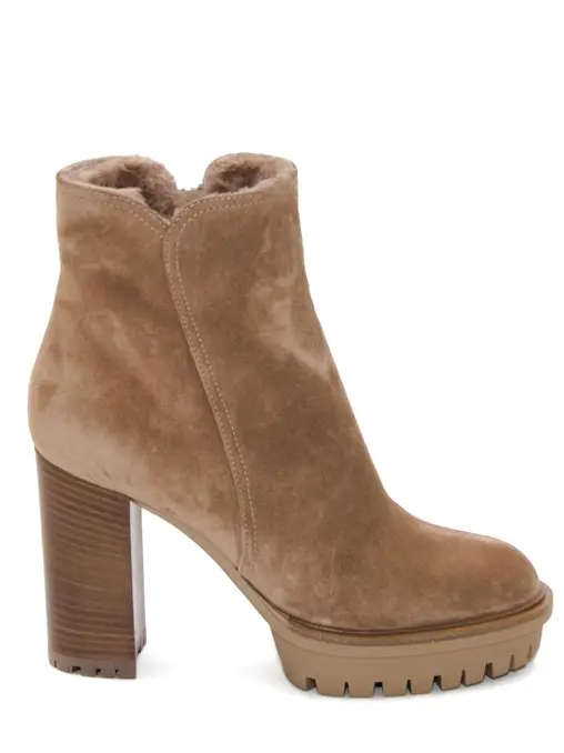 Ботильоны замшевые на меху GIANVITO ROSSI