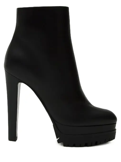 Ботильоны кожаные на меху SERGIO ROSSI