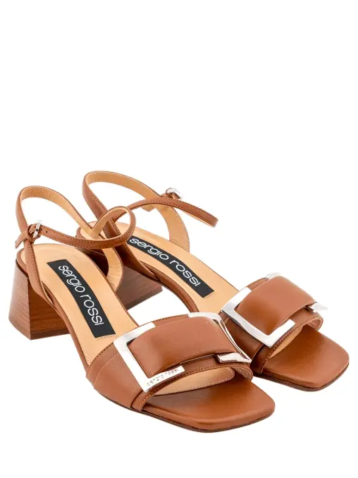 Босоножки кожаные SERGIO ROSSI