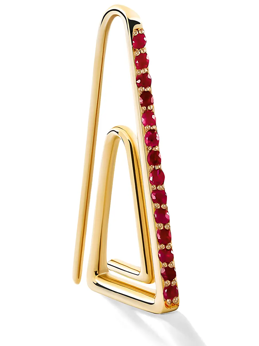 Серьги-скрепки с рубинами