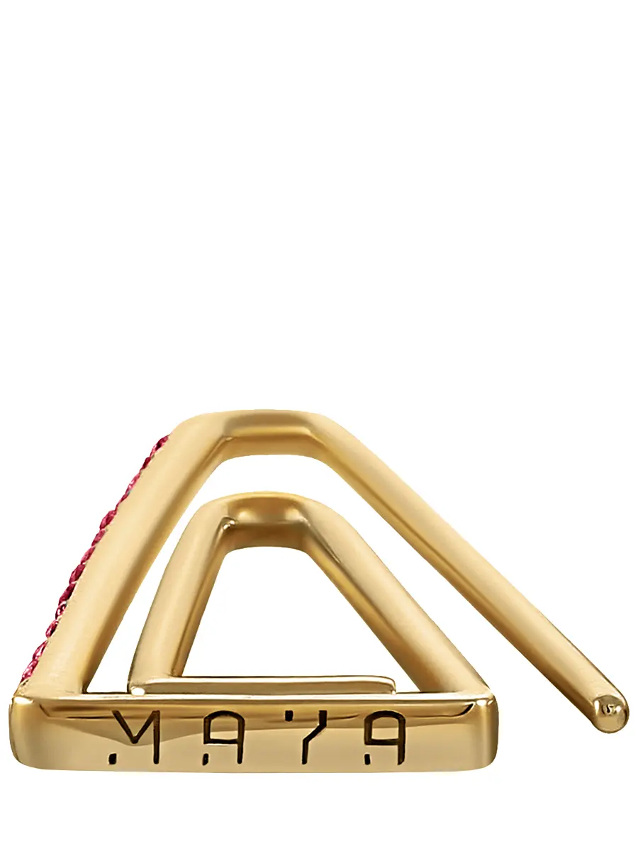 Серьги-скрепки с рубинами