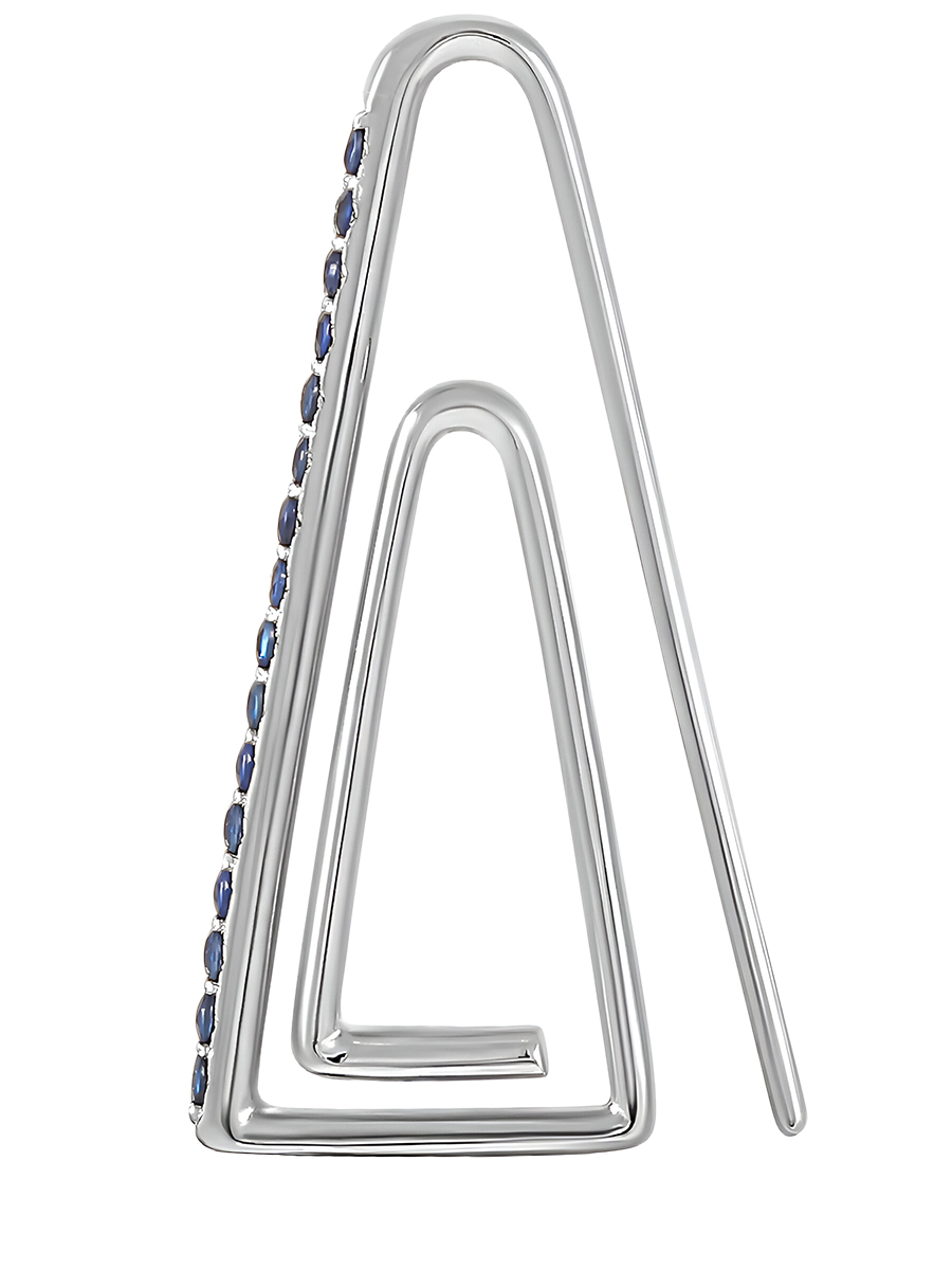 Серьги-скрепки с сапфирами