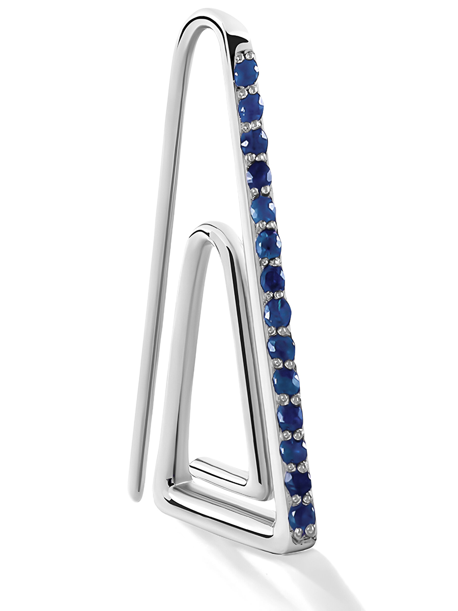 Серьги-скрепки с сапфирами
