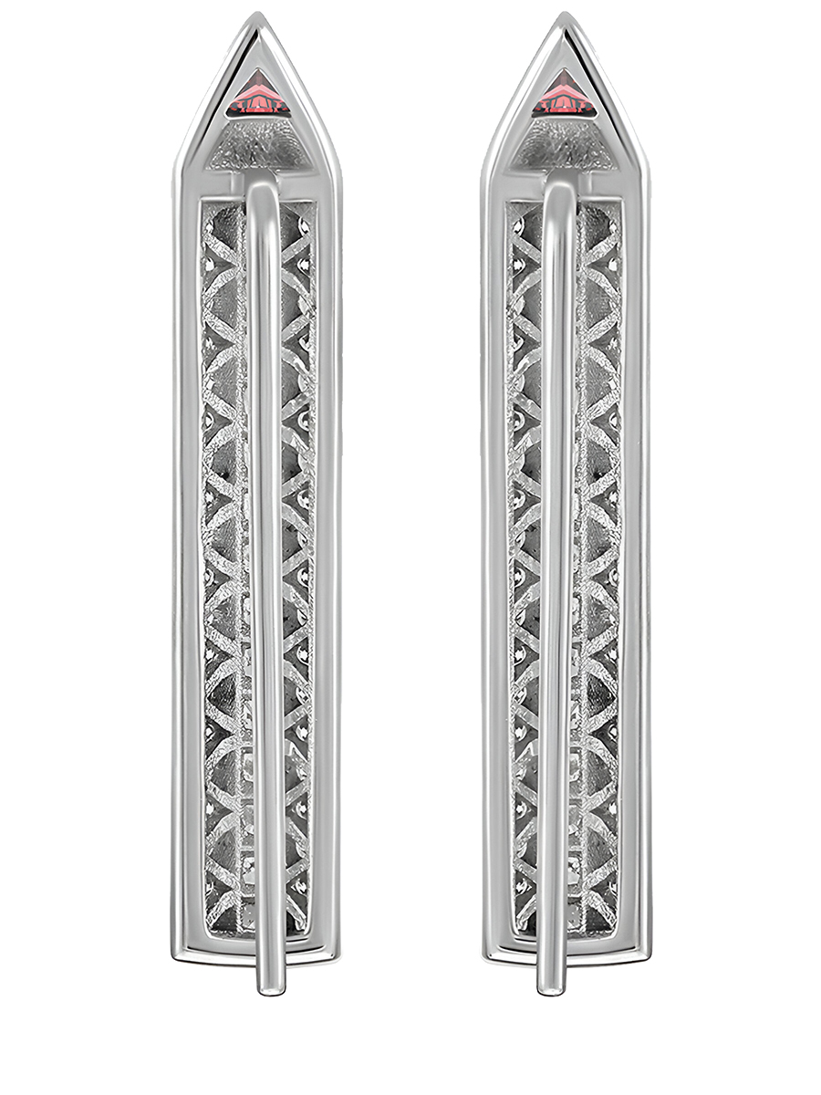 Серьги-карандаши в белом золоте