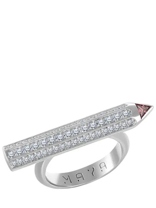 Кольцо-карандаш в белом золоте MAYA GEMSTONES