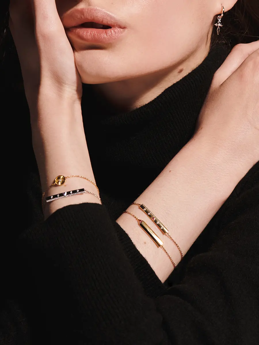 Браслет-карандаш в жёлтом золоте