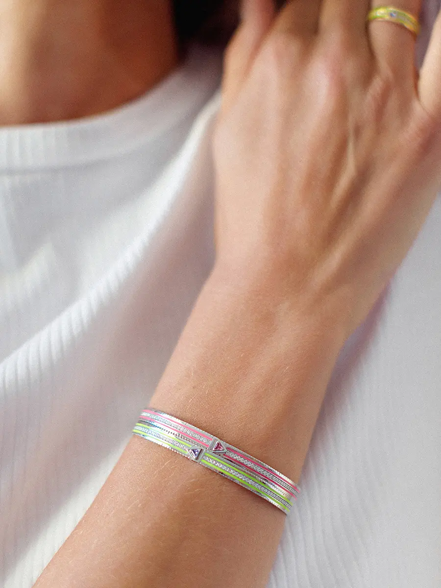 Браслет-линейка в белом золоте