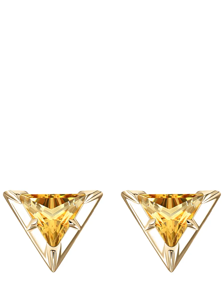 Пусеты "Рания" в жёлтом золоте