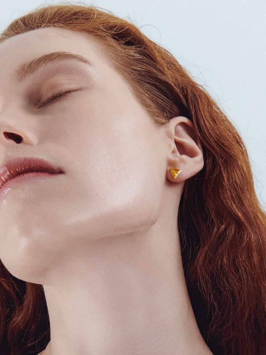 Пусеты "Рания" в жёлтом золоте