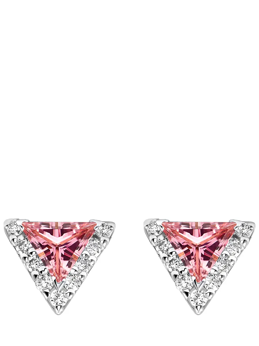 Пусеты "Амира" в белом золоте