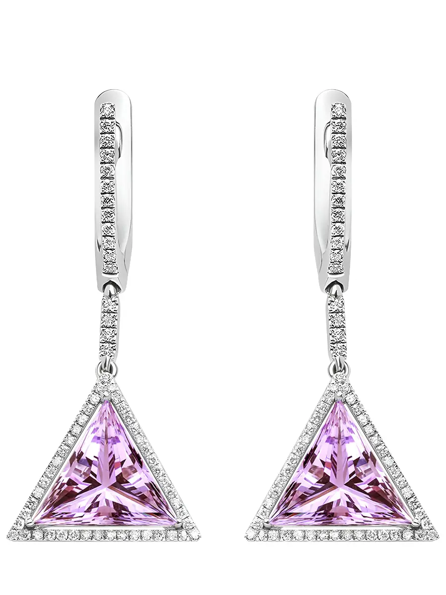 Серьги с аметистами в белом золоте