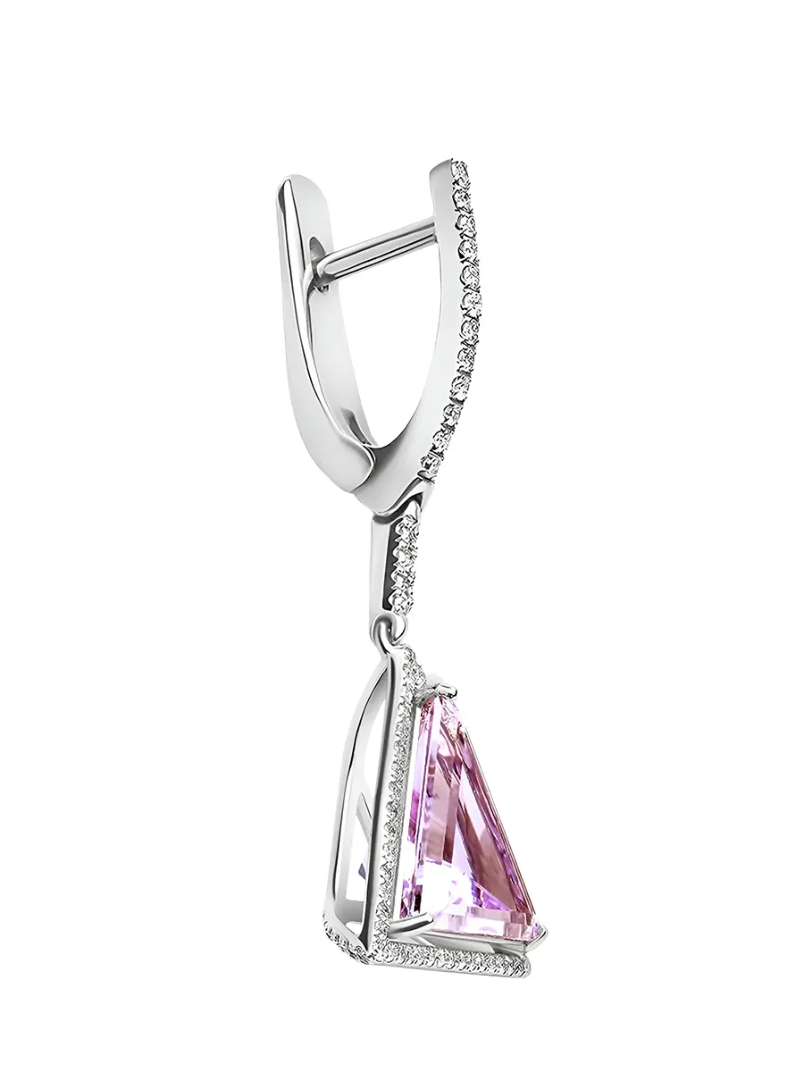 Серьги с аметистами в белом золоте