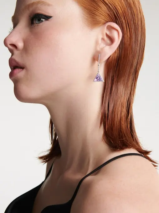 Серьги с аметистами в белом золоте MAYA GEMSTONES