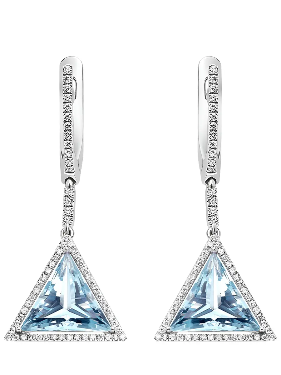 Серьги с топазами в белом золоте