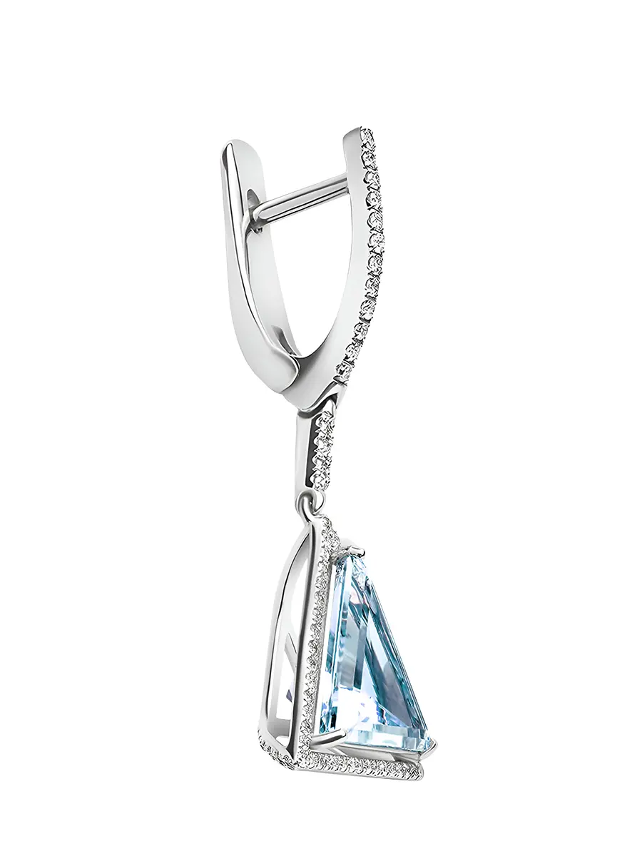 Серьги с топазами в белом золоте