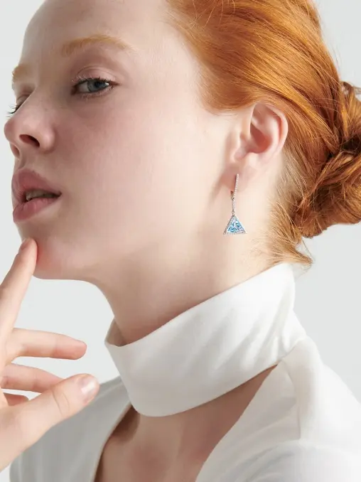 Серьги с топазами в белом золоте MAYA GEMSTONES