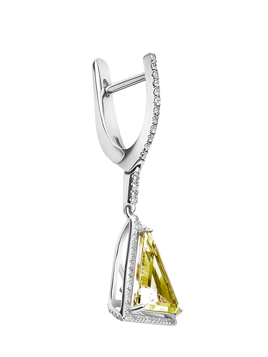 Серьги с цитринами в белом золоте