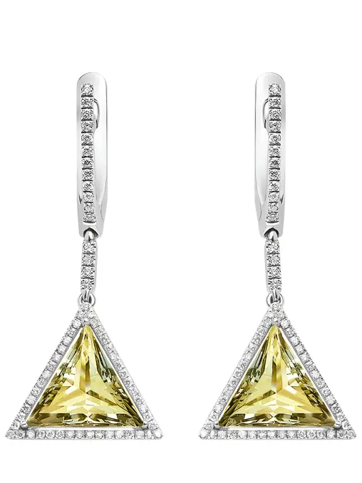 Серьги с цитринами в белом золоте MAYA GEMSTONES