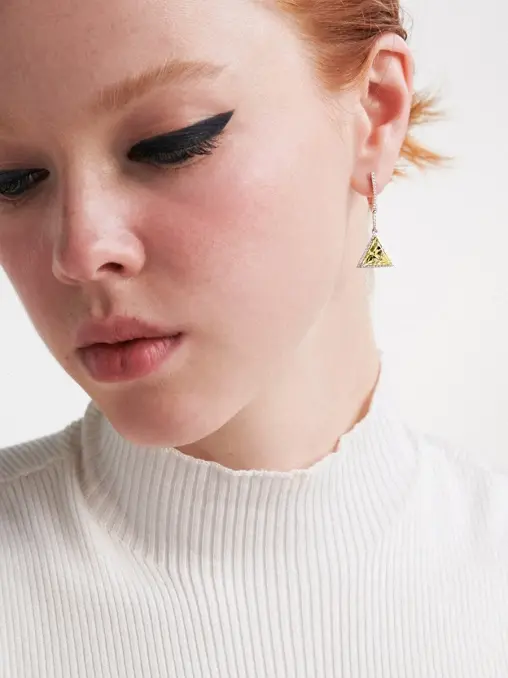 Серьги с цитринами в белом золоте MAYA GEMSTONES