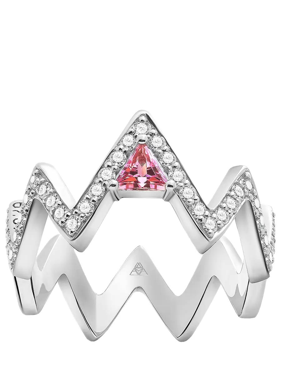 Кольцо-зигзаг в белом золоте