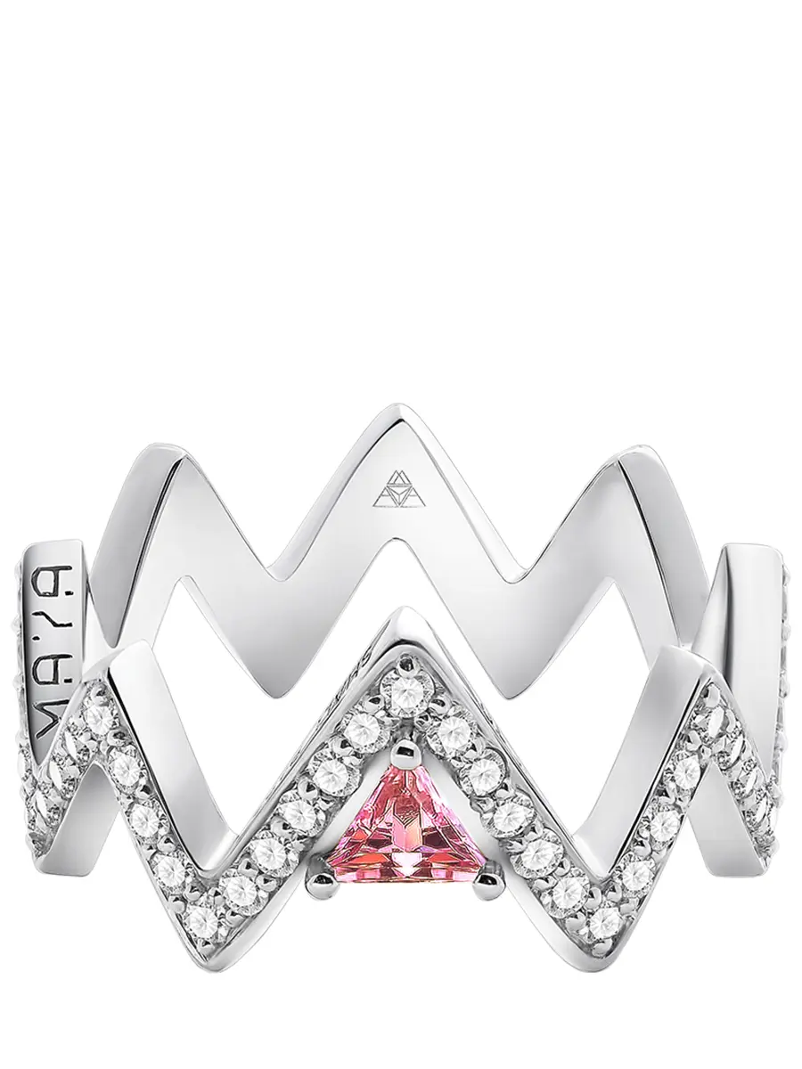 Кольцо-зигзаг в белом золоте