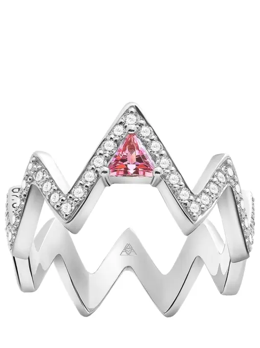 Кольцо-зигзаг в белом золоте MAYA GEMSTONES