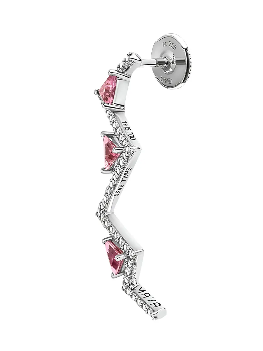 Серьги-зигзаг в белом золоте