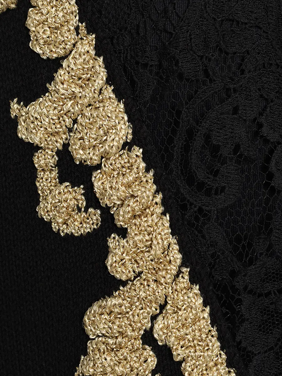 Джемпер хлопковый с кружевом