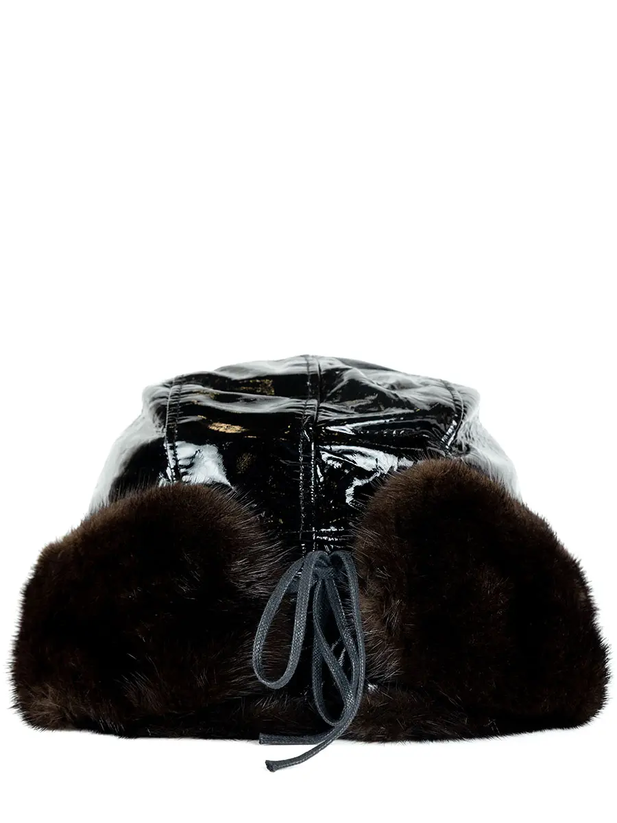 Шапка из кожи и меха