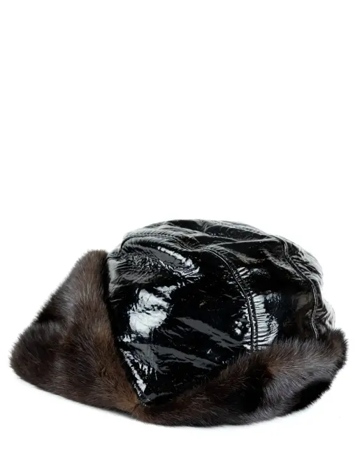 Шапка из кожи и меха BORSALINO