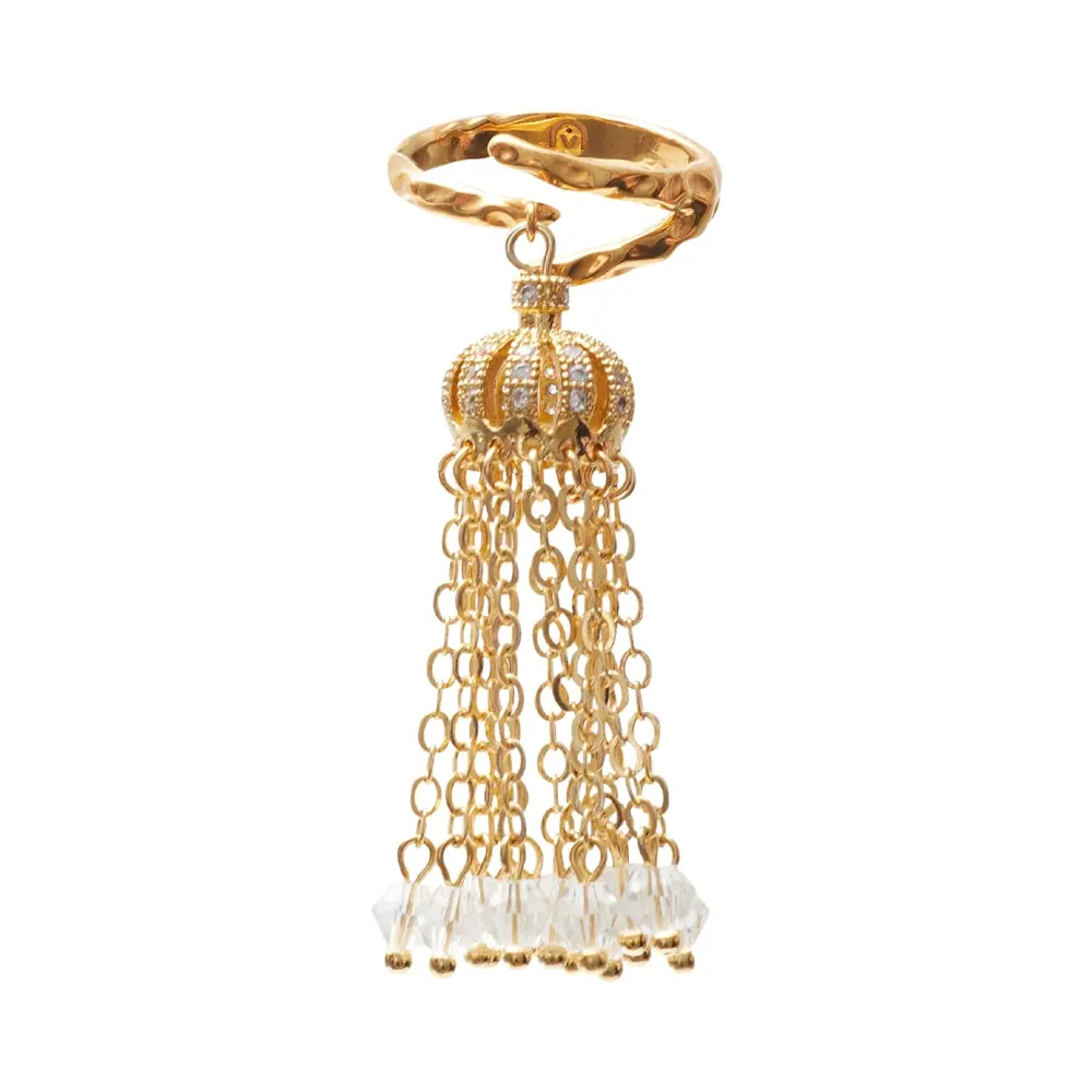 Кольцо с кисточкой Verna gold