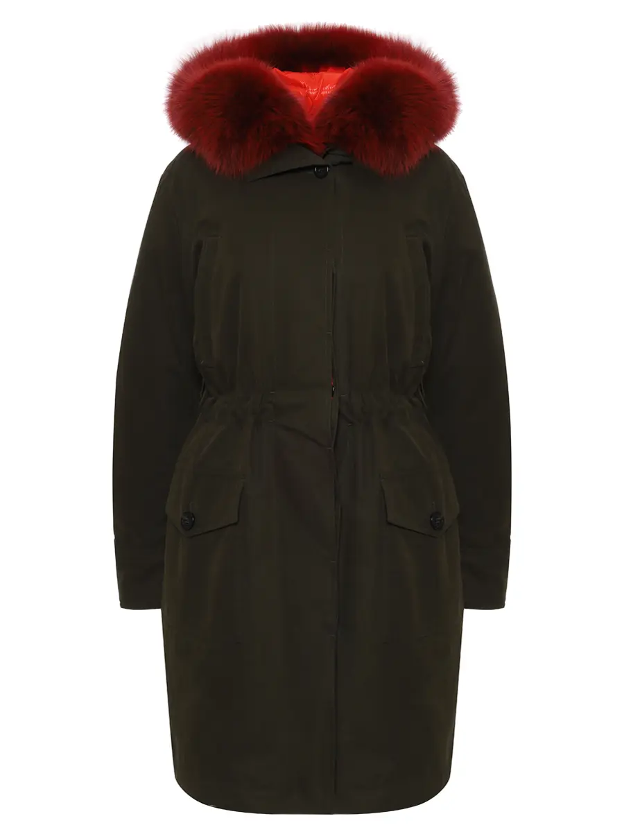 Парка хлопковая с мехом песца