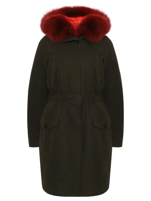 Парка хлопковая с мехом песца MONCLER