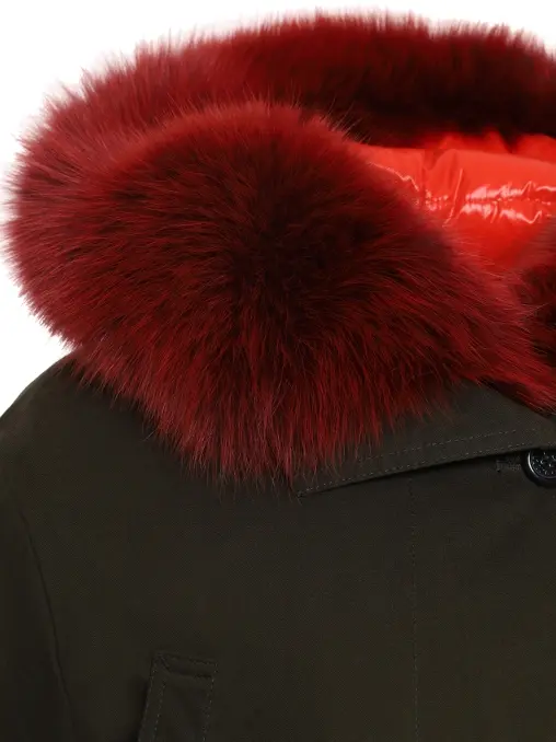 Парка хлопковая с мехом песца MONCLER