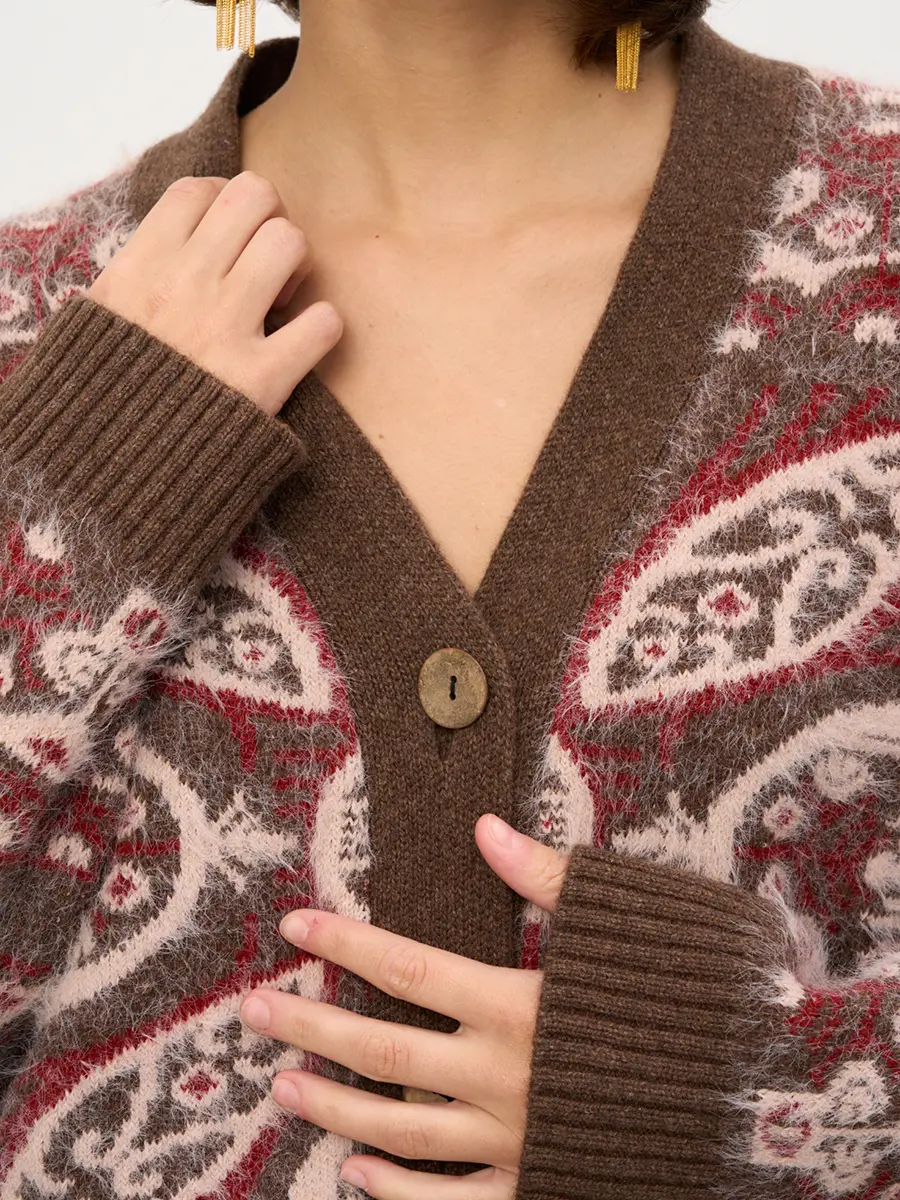 Кардиган шерстяной RASPBERRY CHOCOLATE