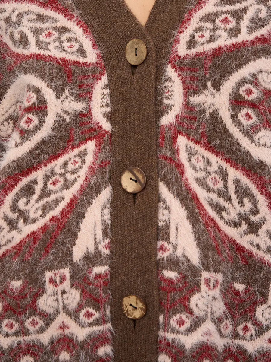 Кардиган шерстяной RASPBERRY CHOCOLATE