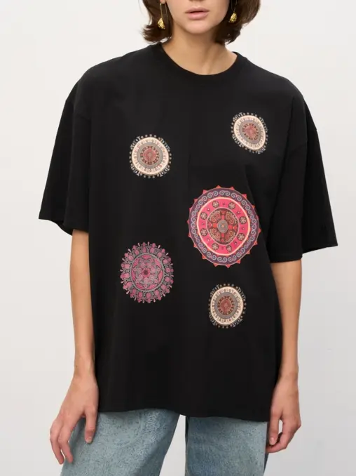 Футболка хлопковая ArtWork black YAKA